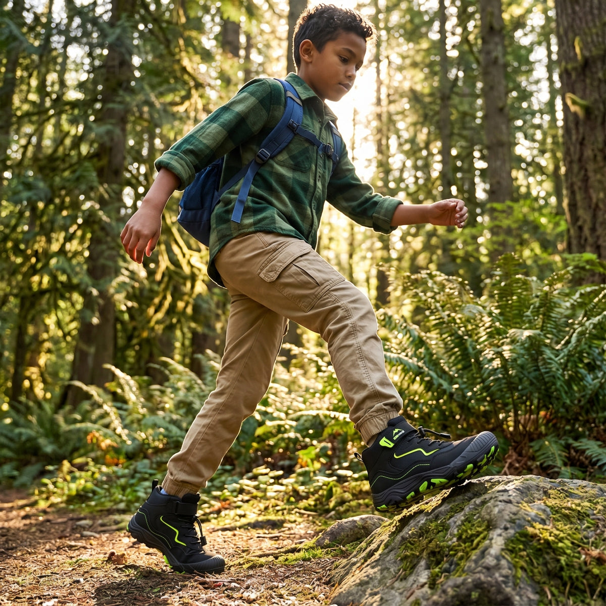 Gexuosn Kids Hiking Boots Wide Toe Boys Girls Hiking Shoes Barefoot Athletic Trekking Shoes