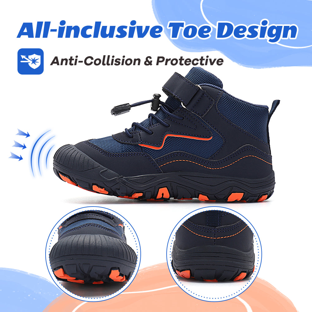 Gexuosn Kids Hiking Boots Wide Toe Boys Girls Hiking Shoes Barefoot Athletic Trekking Shoes