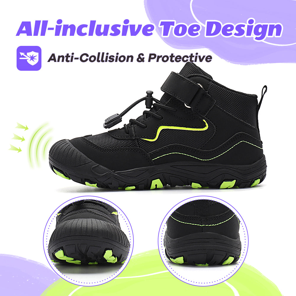 Gexuosn Kids Hiking Boots Wide Toe Boys Girls Hiking Shoes Barefoot Athletic Trekking Shoes