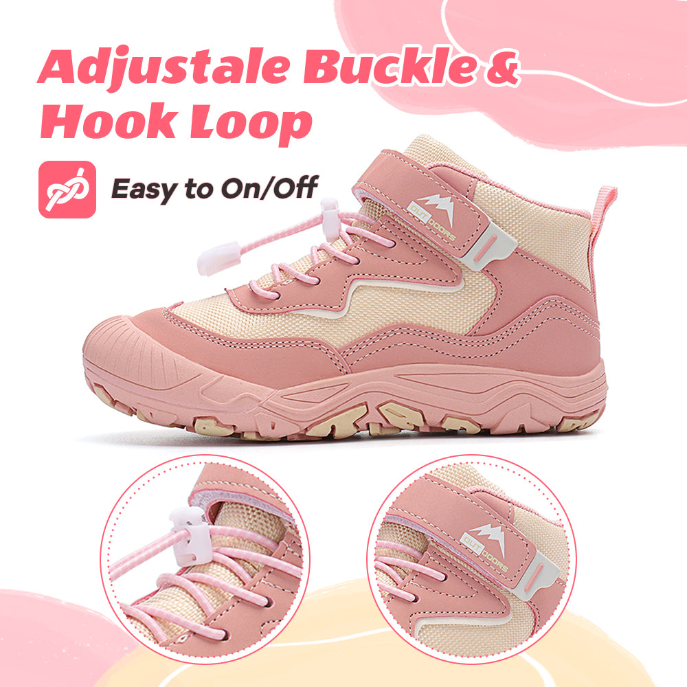 Gexuosn Kids Hiking Boots Wide Toe Boys Girls Hiking Shoes Barefoot Athletic Trekking Shoes