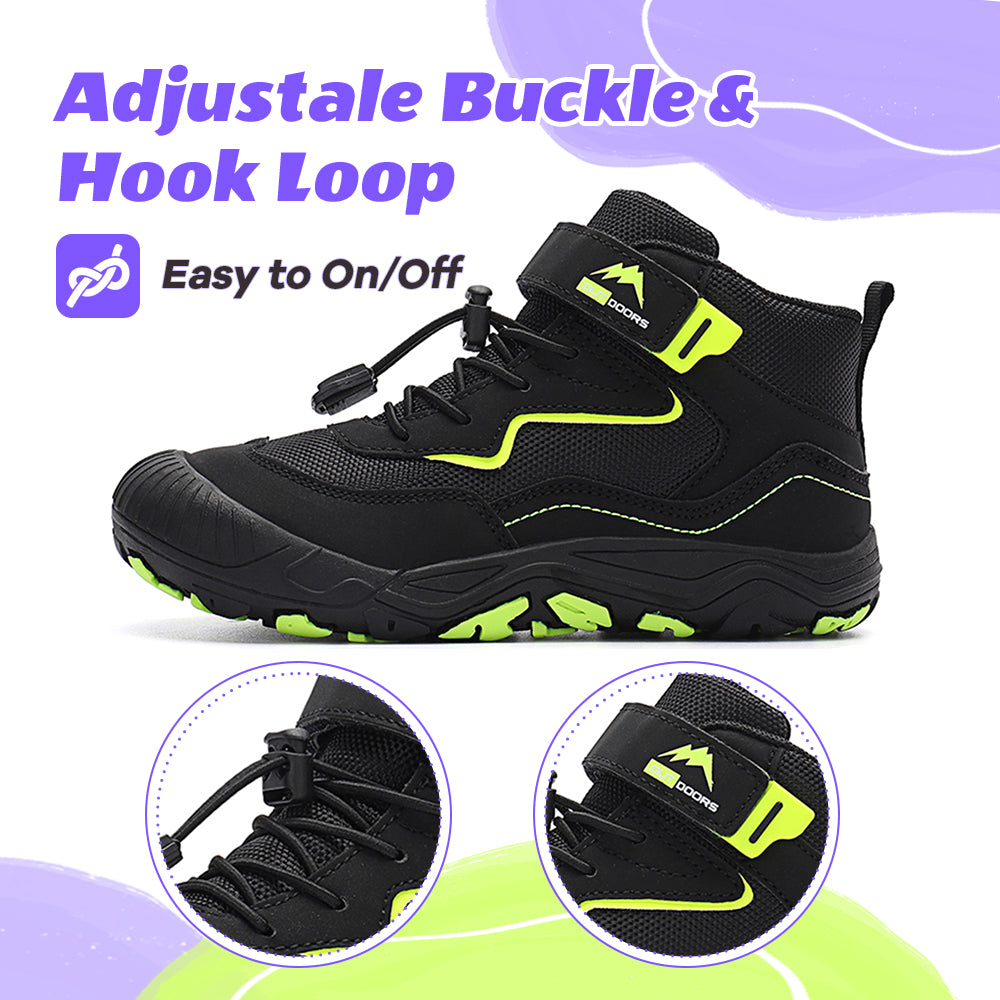 Gexuosn Kids Hiking Boots Wide Toe Boys Girls Hiking Shoes Barefoot Athletic Trekking Shoes