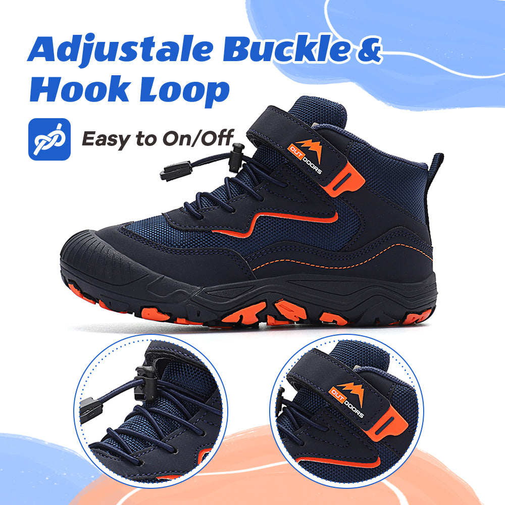 Gexuosn Kids Hiking Boots Wide Toe Boys Girls Hiking Shoes Barefoot Athletic Trekking Shoes