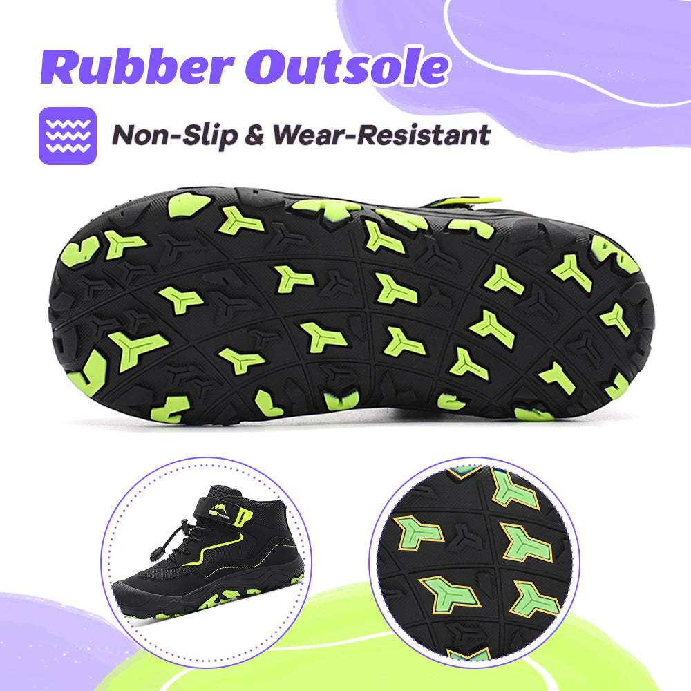 Gexuosn Kids Hiking Boots Wide Toe Boys Girls Hiking Shoes Barefoot Athletic Trekking Shoes