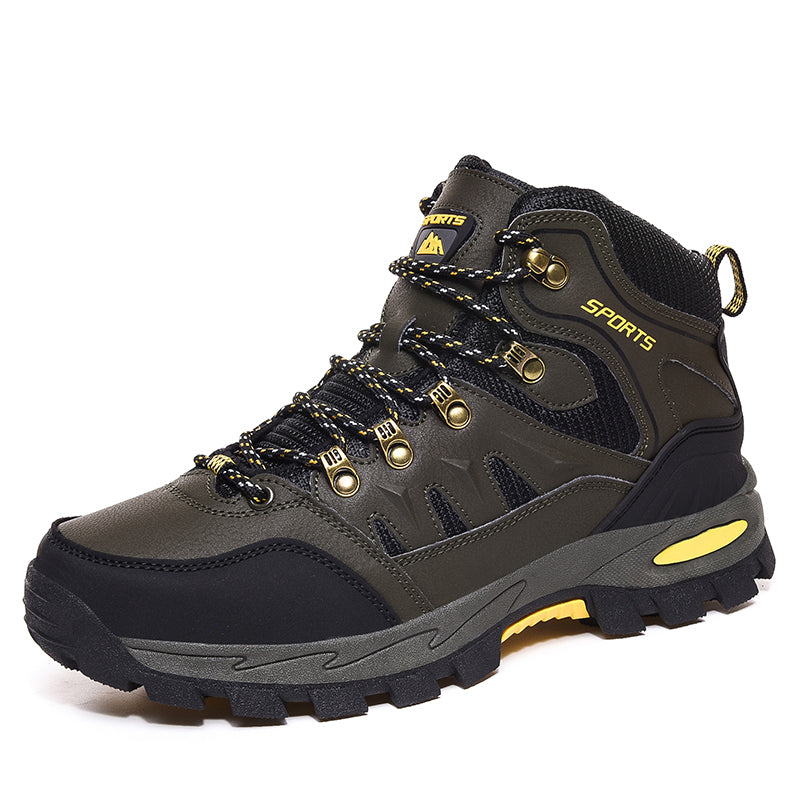 Gexuosn Hiking Boots for Men Mid Ankle Trekking Trails Boots Work Boots Green
