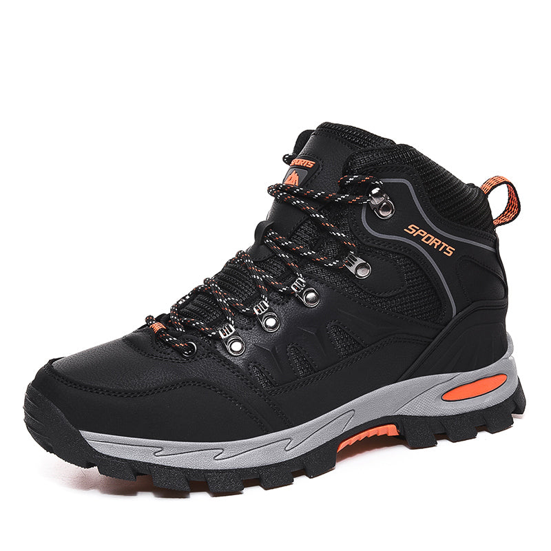 Gexuosn Hiking Boots for Men Mid Ankle Trekking Trails Boots Work Boots Black