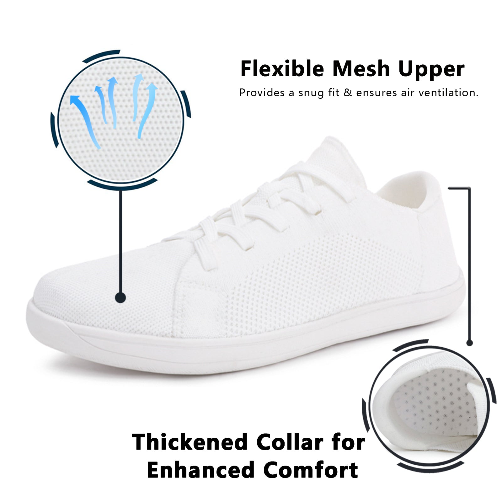 Walking Shoes for Women Wide Barefoot Shoes Zero Drop Shoes Breathable Minimalist Tennis Sneakers
